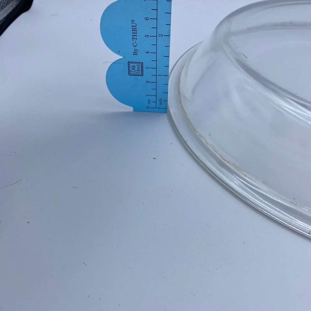 Vtg Pyrex Pie Plate 10 Inch Clear Glass Round Baking Dish 210 USA 25cm Bakeware